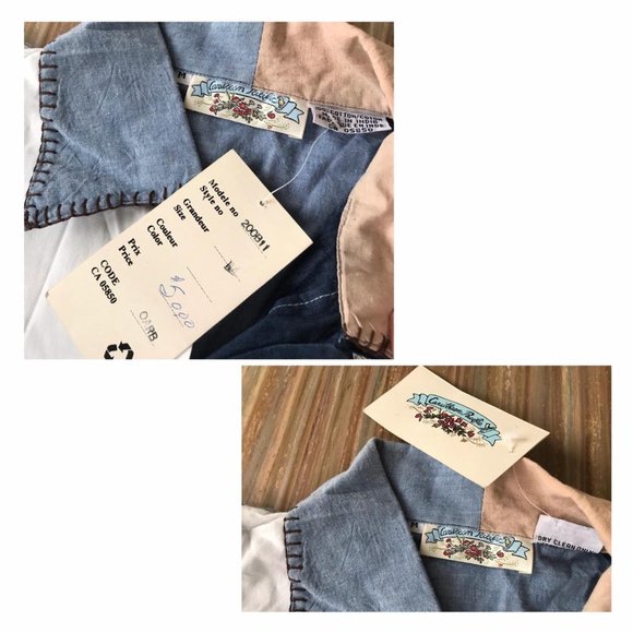 Caribbean Pacific Patchwork Embroidered Button-Up Oversized Shirt Vintage 90s - Picture 4 of 4